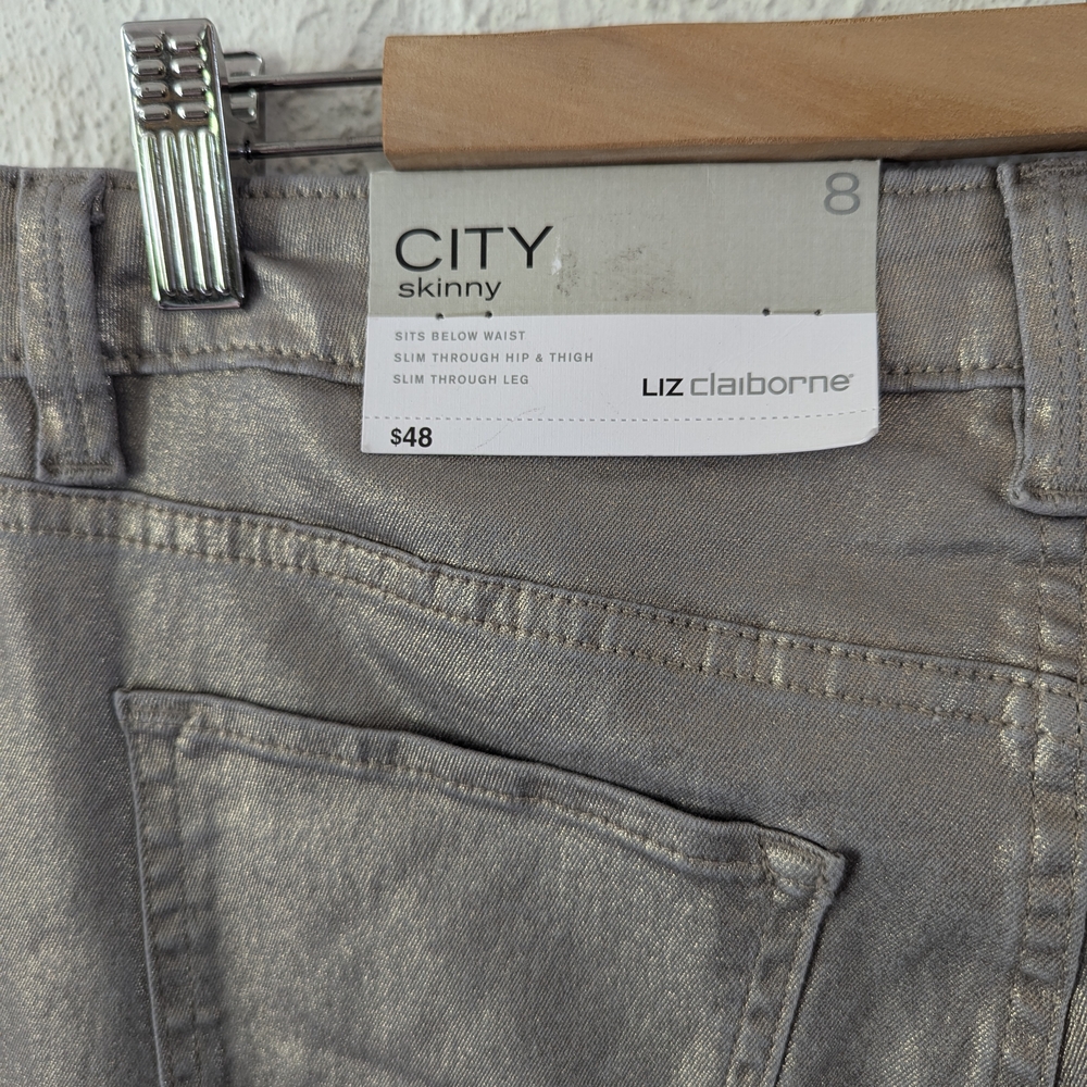 Liz Claiborne Silver Glow Skinny Jeans